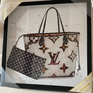 New Fashion LV Purse Framed Wall Art - 14” x 14”